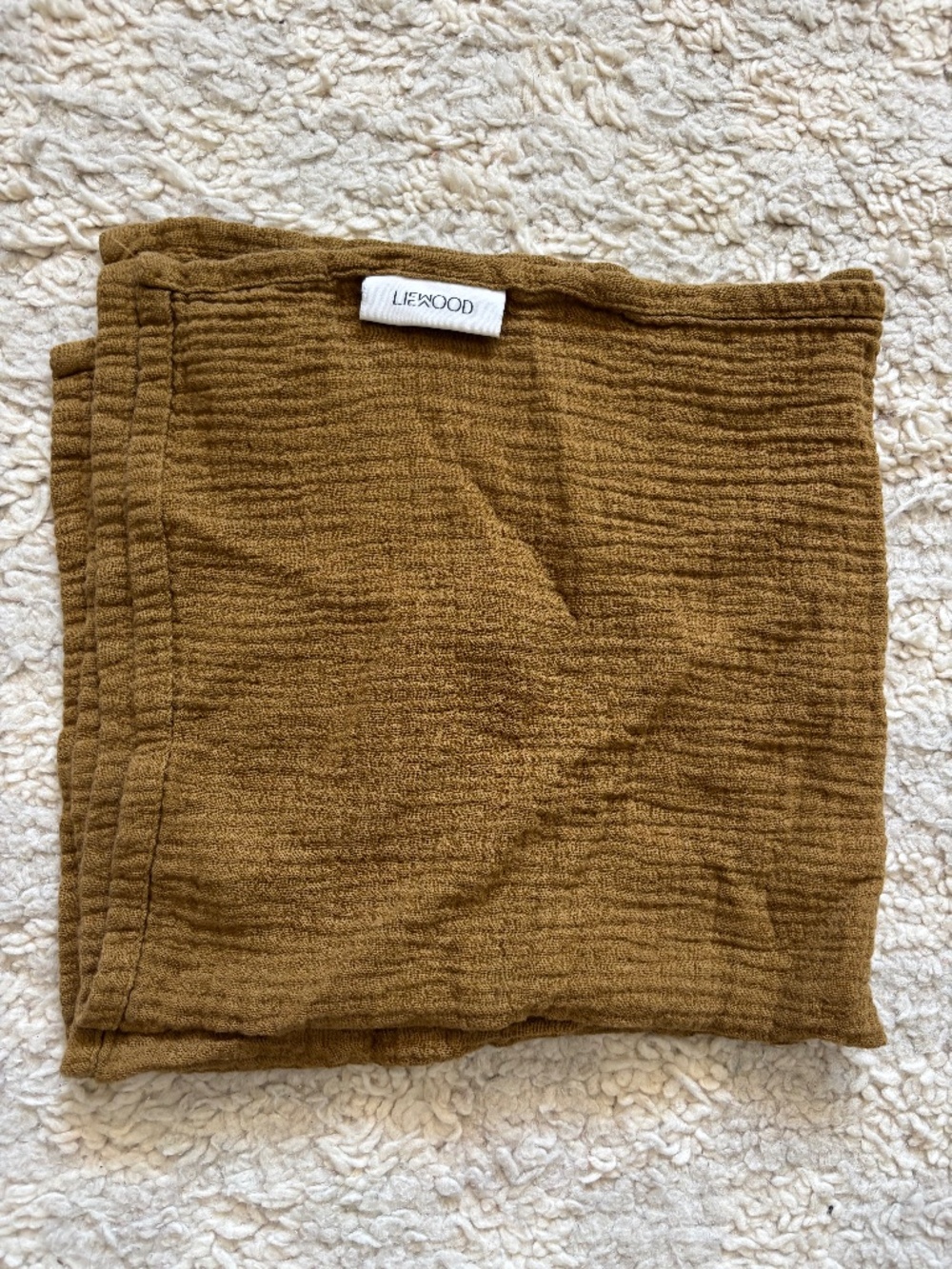 Liewood Muslin Baby Swaddle Burp Blanket Burnt Sienna